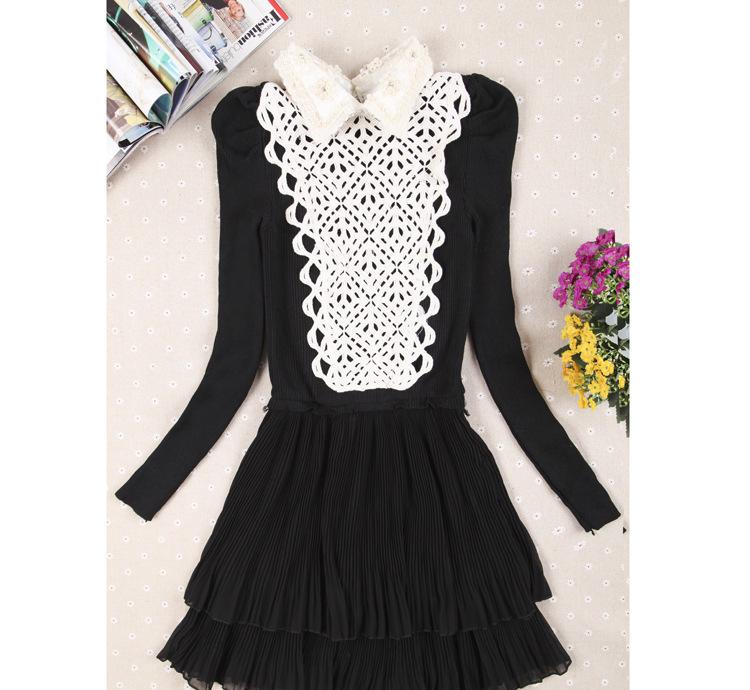 精品女裝 女士連衣裙上針織下雪紡料 時尚女裝特價 01圖片_高清圖_細(xì)節(jié)圖-溫州市鹿城區(qū)站前陳小春服裝批發(fā)部